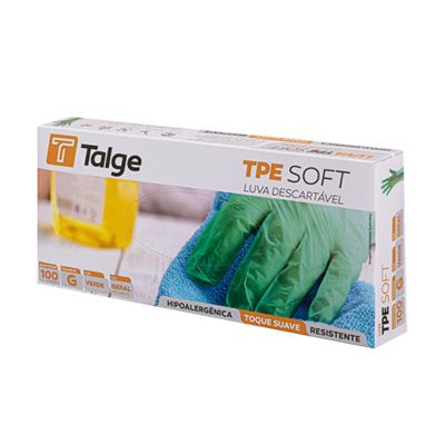 LUVA TPE SOFT VERDE G C/100 TALGE