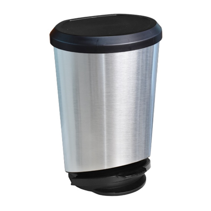 LIXEIRA C/ PEDAL 10LT LABEL INOX - ARQPLAST