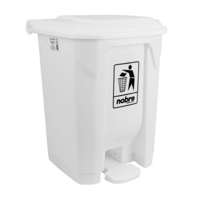 LIXEIRA PLASTICA C/PEDAL 30L BRANCA - NOBRE