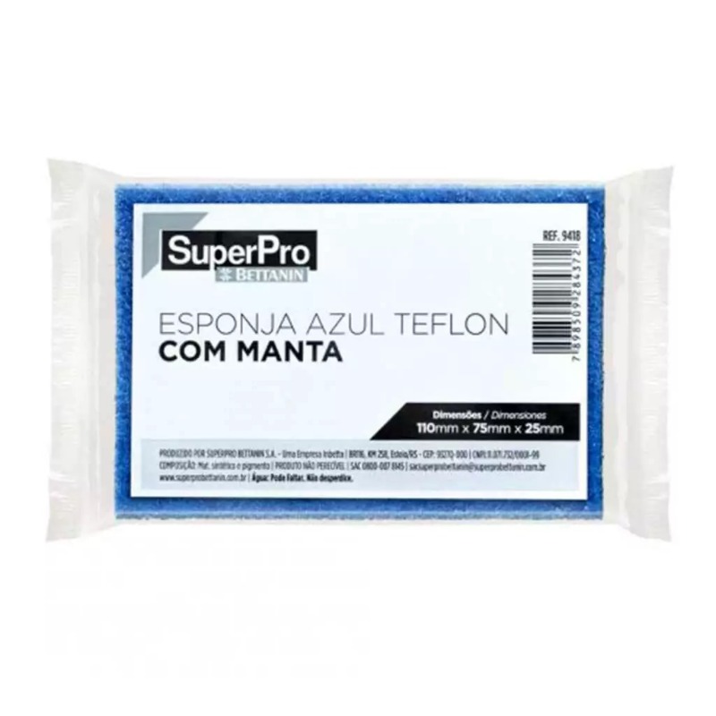 ESPONJA COM MANTA AZUL TEFLON BETTANIN