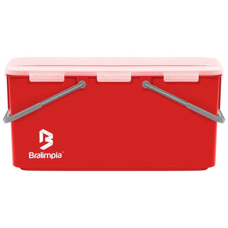 BALDE RETANGULAR MULTIUSO REFLEX - VERMELHO BRALIMPIA