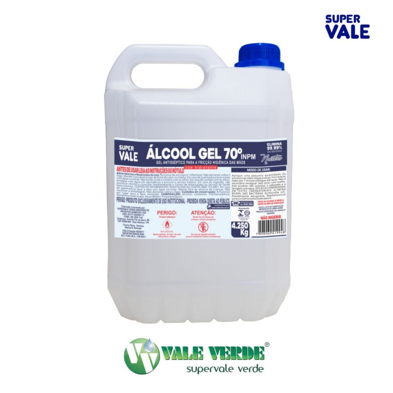 ALCOOL GEL 70 INPM 4,250 KG SUPERVALE