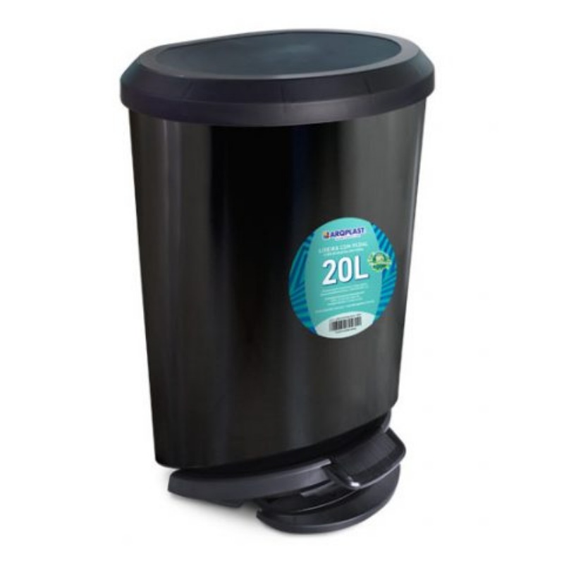 LIXEIRA C/ PEDAL 20LTS PRETA - ARQPLAST