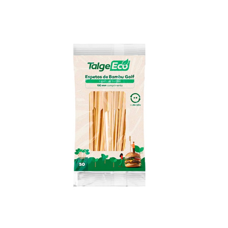 ESPETO GOLF BAMBU 15CM C/50