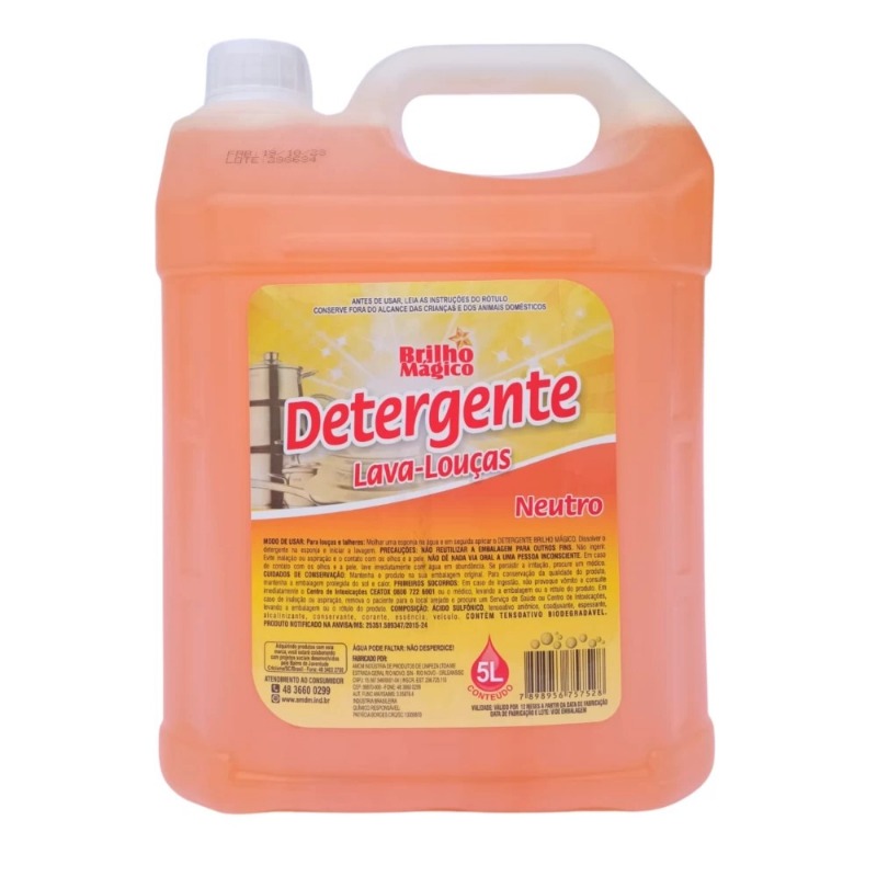 DETERGENTE PARA LOUCAS BRILHO MAGICO NEUTRO 5LT