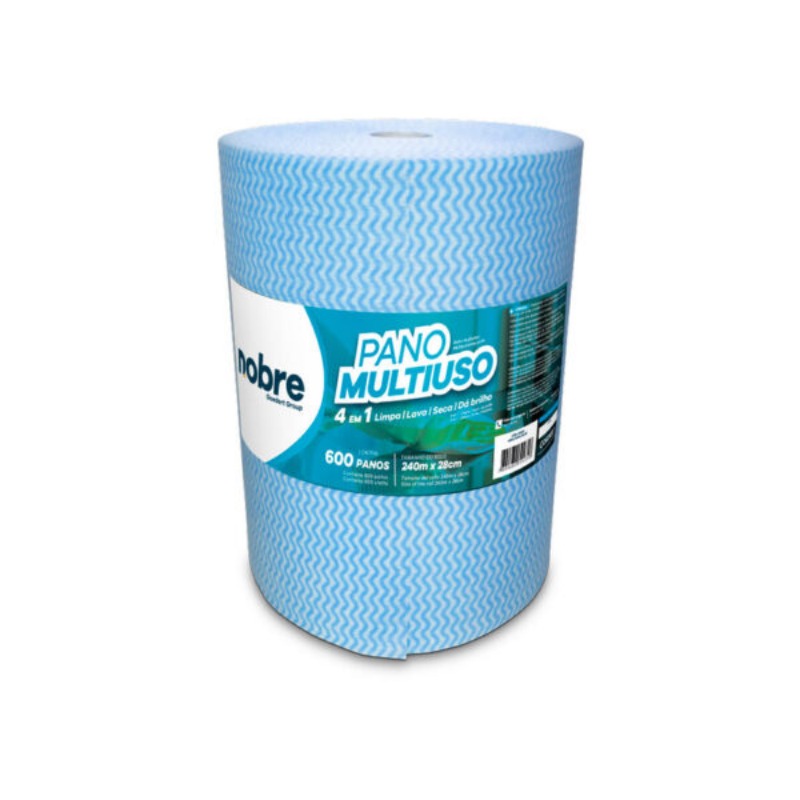 ROLO PANO MULTIUSO SLIM 28CM X 240M PICOTADO AZUL - NOBRE