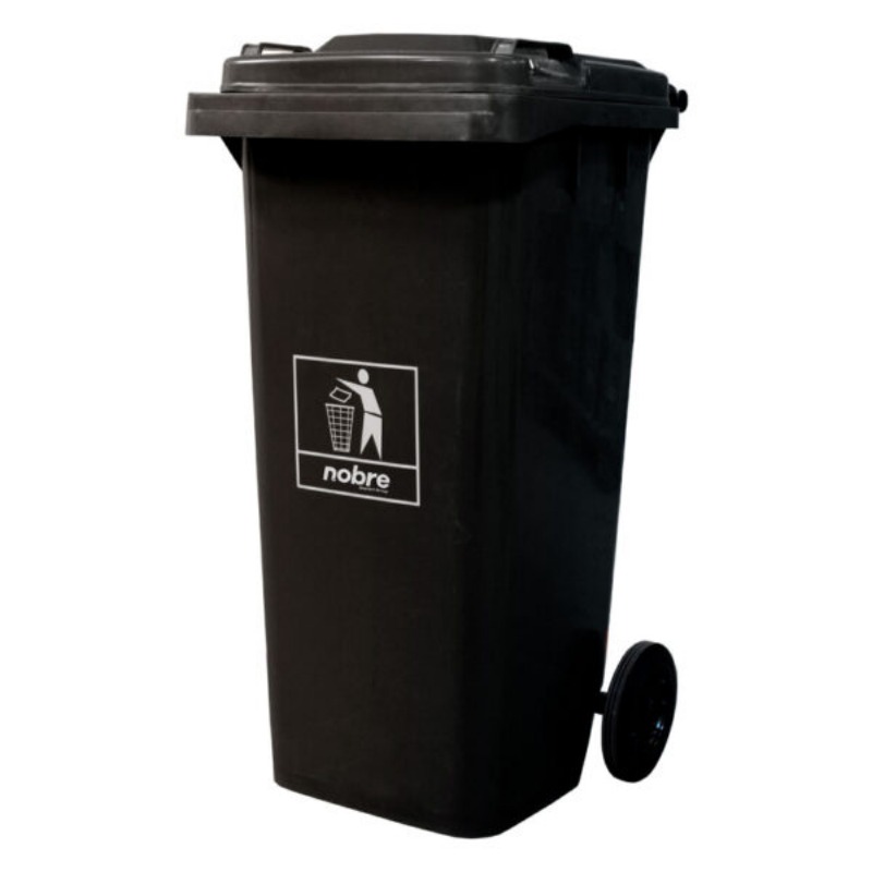 COLETORA PLASTICA 120L C/RODAS PRETO - NOBRE