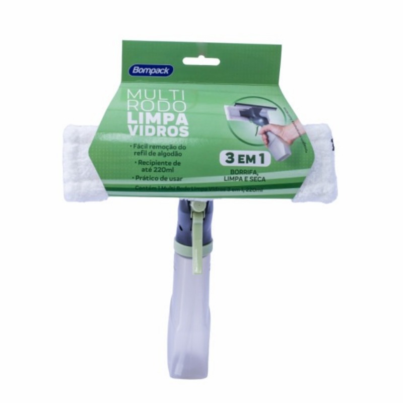 RODO LIMPA VIDROS 3 EM 1 220ML - BOMPACK